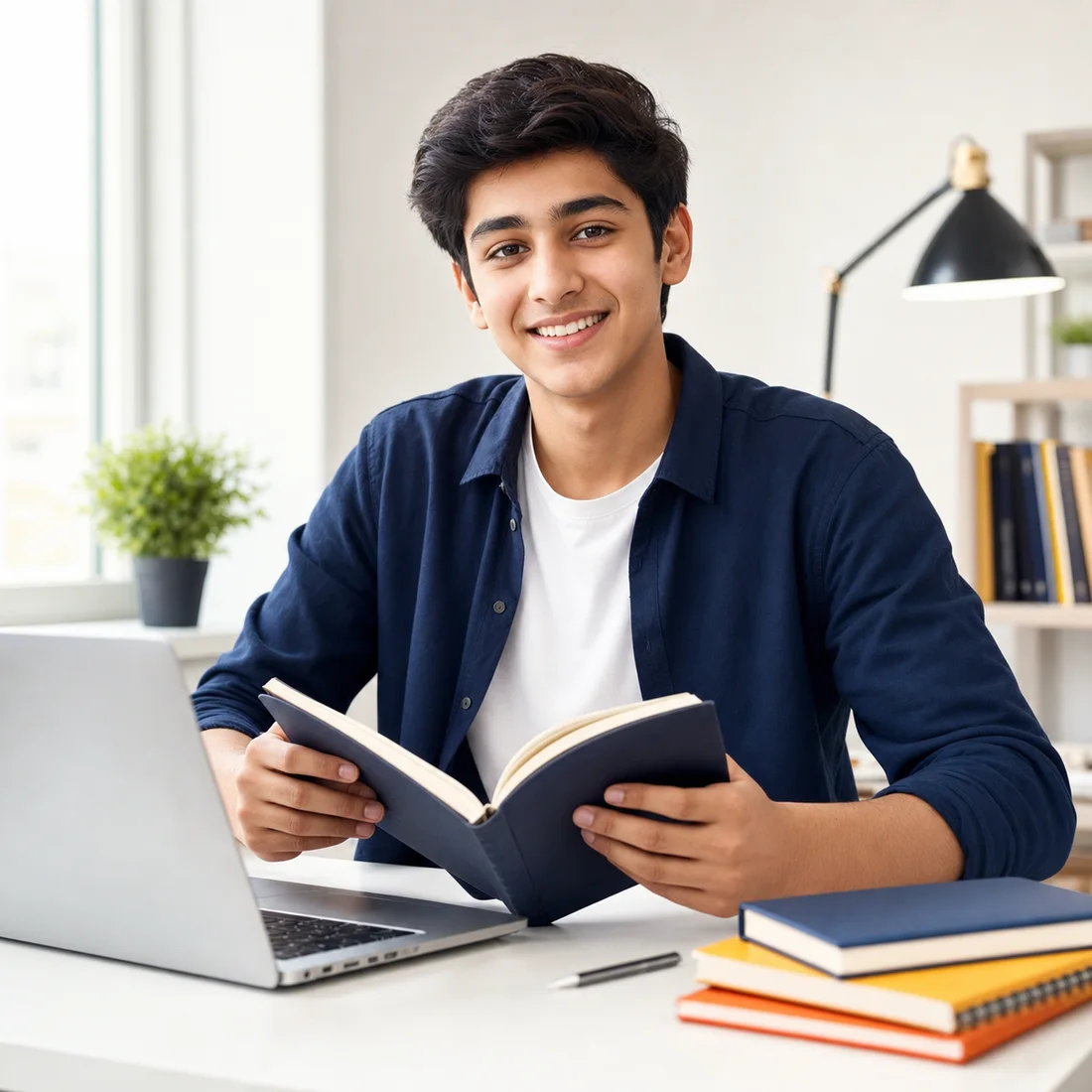 Happy student learning with AK Academy Solutions